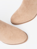Botine elegante bej cu cataramă decorativă