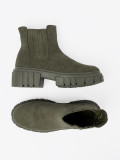 Botine verzi cu inserții elastice