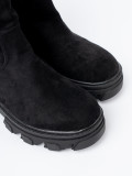 Botine negre cu croi minimalist