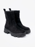 Botine negre cu croi minimalist