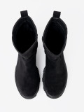 Botine negre cu croi minimalist