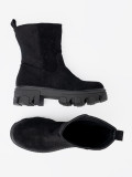 Botine negre cu croi minimalist