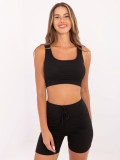 Top scurt negru RUE PARIS