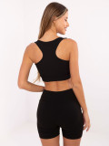 Top scurt negru RUE PARIS