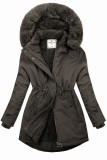 Parka kaki pentru copii cu blană