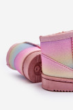 Cizme de zăpadă călduroase multicolore cu blăniță