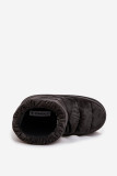 Cizme de zăpadă negre din piele ecologică și material sintetic