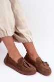 Mocasin barefoot din piele naturală întoarsă, maro