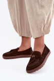 Mocasini barefoot din piele naturală întoarsă, maro