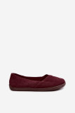 Balerini barefoot din piele întoarsă naturală bordo