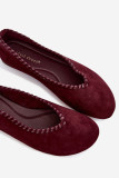 Balerini bordo cu margine împletită