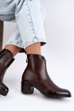 Ghete călduroase cu toc gros, maro