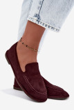 Mocasini bordo din piele ecologică întoarsă