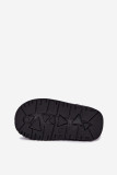 Cizme de zăpadă negre cu blăniță și flori mici
