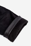Cizme căptușite cu gambă răsucită și toc, negre