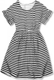 Rochie negru-alb evazată cu dungi II.