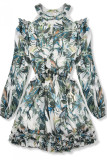Rochie florală verde-albastru Laura/O'la Voga
