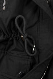 Parka îmblănită de iarnă neagră