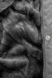 Parka de iarnă îmblănită gri
