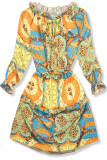 Rochie cu imprimeu albastru/galben