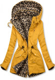 Parka galbenă reversibilă cu animal print