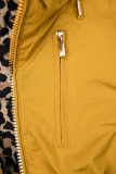 Parka galbenă reversibilă cu animal print