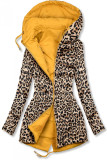 Parka galbenă reversibilă cu animal print