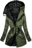 Parka reversibilă de primăvară kaki/neagră