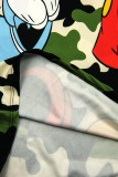 Rochie verde army cu imprimeu
