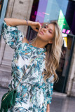 Rochie florală verde-albastru Laura/O'la Voga