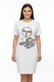 Rochie plus size maro cafea MODEL