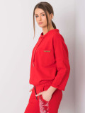 Pulover roșu oversize din bumbac