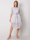 Rochie gri cu motiv floral