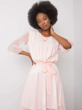 Rochie roz deschis cu model floral