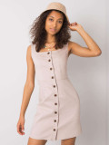 Rochie bej cu nasturi