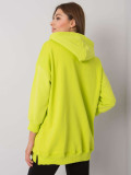 Hanorac din bumbac verde lime cu buzunare