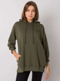Pulover khaki din bumbac cu buzunare