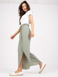 Pantaloni khaki stilati cu talie înaltă