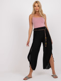 Pantaloni eleganți negri cu talie înaltă