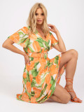Rochie midi cu flori în portocalie