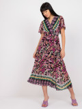 Rochie midi evazată cu model floral