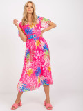 Rochie midi elegantă în roz închis