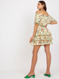 Compleu galben deschis cu model floral
