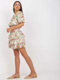 Compleu alb-roșu cu model floral