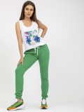 Set elegant pentru femei în culori alb-verde