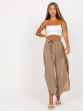 Pantaloni bej vaporoși cu fante OCH BELLA
