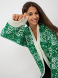 Cardigan damă alb-verde RUE PARIS