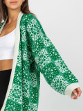 Cardigan damă alb-verde RUE PARIS