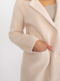 Palton roz deschis din alpaca cu buzunare