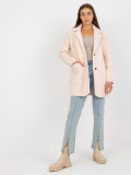 Palton roz deschis din alpaca cu buzunare